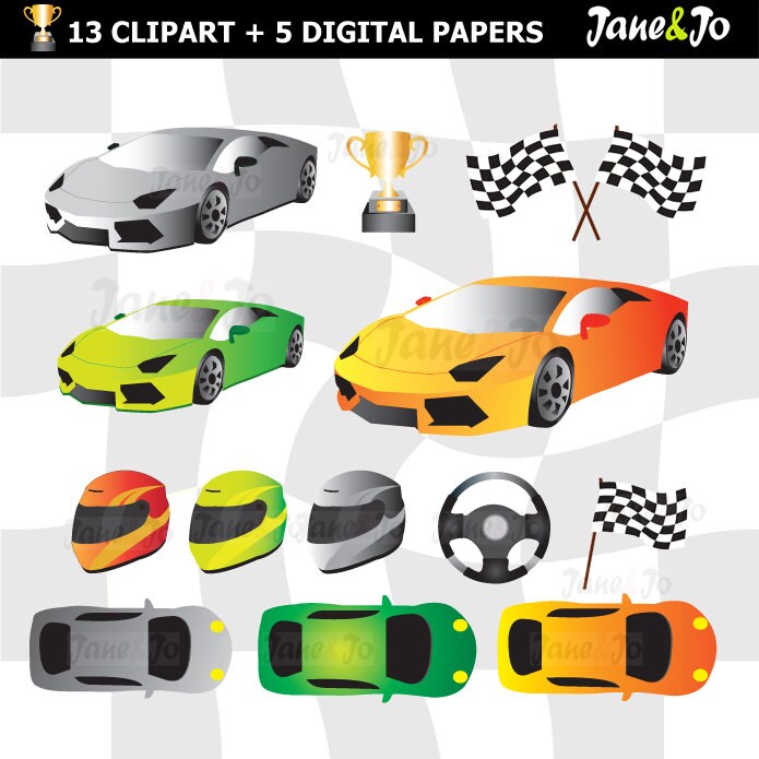 50% OFF SALE Race Car Clipart,Racing,Steering wheel Clipart,racing car vector, Helmet Vector ,Trophy Clipart ,Car Clipart ,Flag Clip art