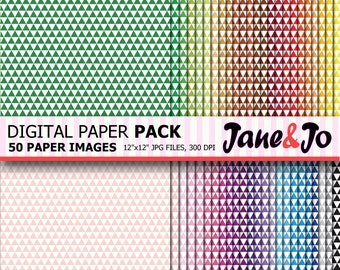 Triangle digital paper , Triangle Pattern ,Triangles Digital Papers ,Geometric Colorful Triangle,Background,cards,printable,Instant Download