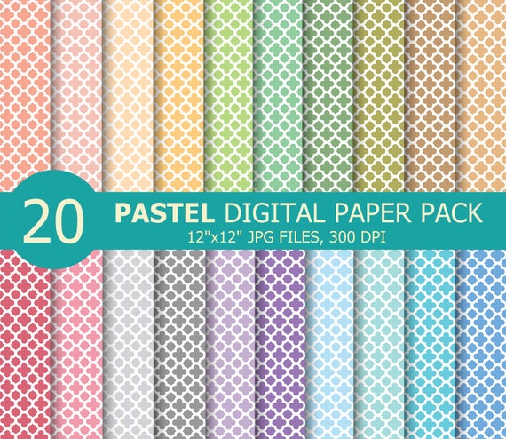 commercial use PS572 background scrapbook papers BUY 20 GET 10 OFF quatrefoil clover digital paper