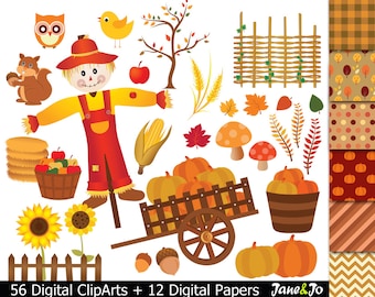 56 Fall Clipart  Harvest Clipart Fall Harvest Digital Clipart fall clip art,pumpkin clipart Autumn clipart scarecrow clipart harvest clipart