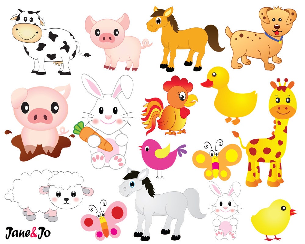 50% OFF SALE Farm Animalsfarm Animal Clipartfarm Clipart - Etsy