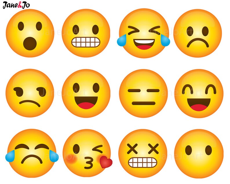 40 Emoji Clipart Emoji Clip Art Smiley Face Emoji Clipart Etsy Canada