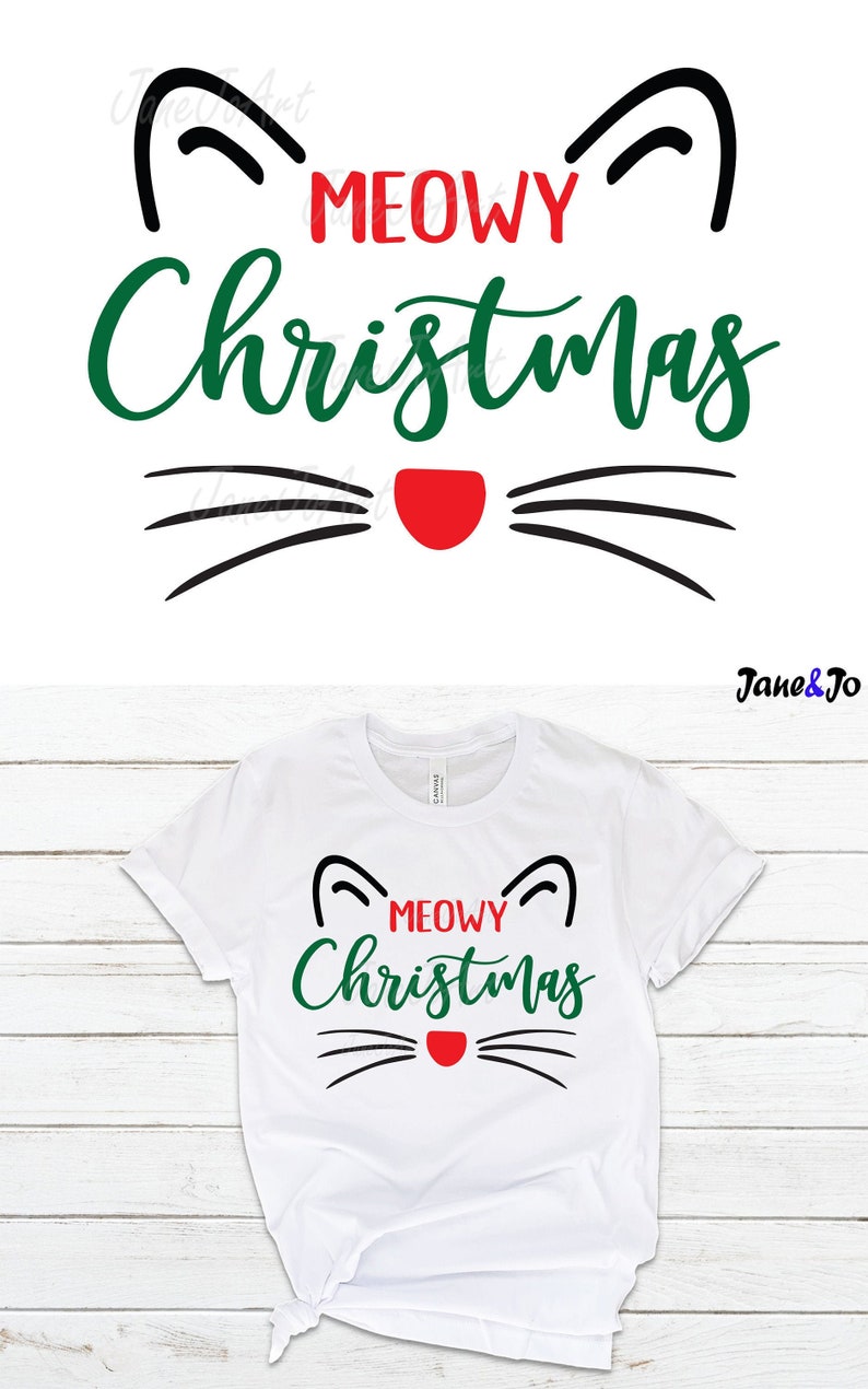 Meowy Christmas SVG Cat Christmas SVG meowy catmasCutting | Etsy