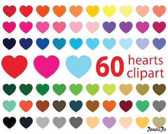 Hearts Clipart,Heart Clip art,Hearts Instant Download,Valentine Clipart,rainbow heart,Digital Hearts Clipart,Colorful Clip art,valentine day