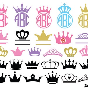 Crown Svg,Princess Crown Svg,Crown Monogram Svg,Crowns Svg,Crown clipart,Cricut Cut Files svg, Silhouette Cut Files svg,crown vector SVG DXF