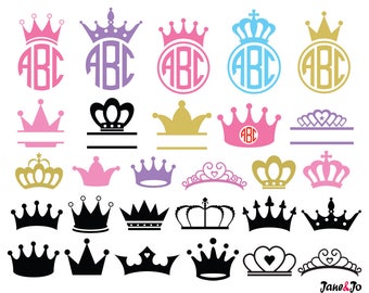 Crown Svg,Princess Crown Svg,Crown Monogram Svg,Crowns Svg,Crown clipart,Cricut Cut Files svg, Silhouette Cut Files svg,crown vector SVG DXF