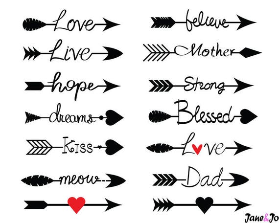 Fleche Mots Svg Fleches Mot Svg Svg De Fleche Amour Fleche Etsy Canada