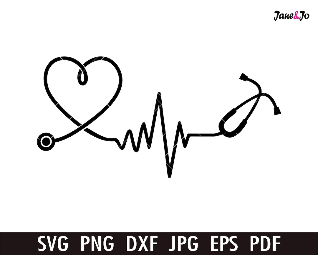 Heart Stethoscope SVG PNG ,stethoscope Svg Essential Worker Svg,doctor