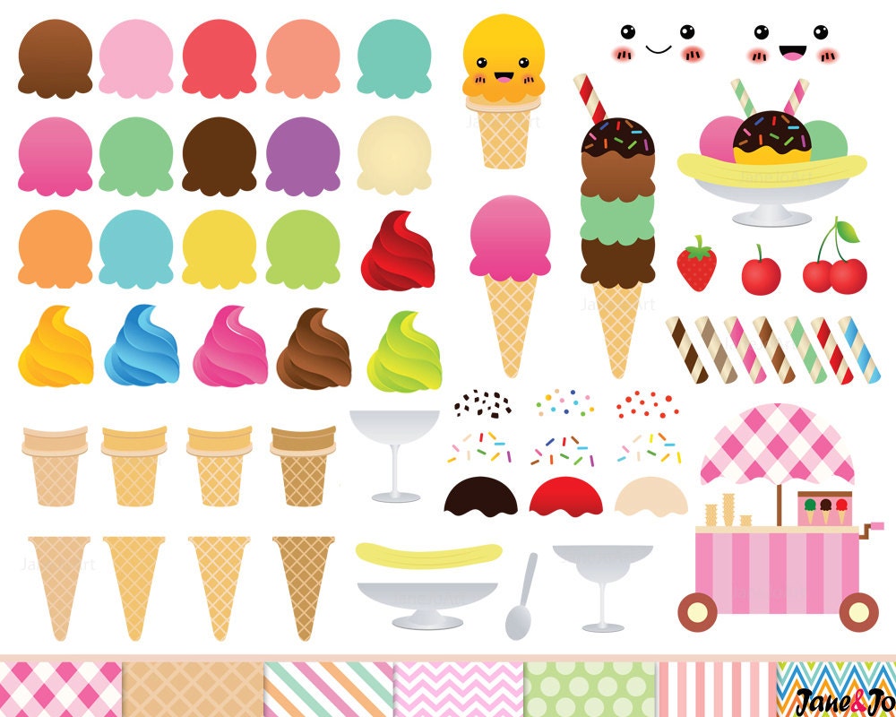68 Ice Cream Clipart Ice Cream Cone Clip Art Ice Cream Etsy