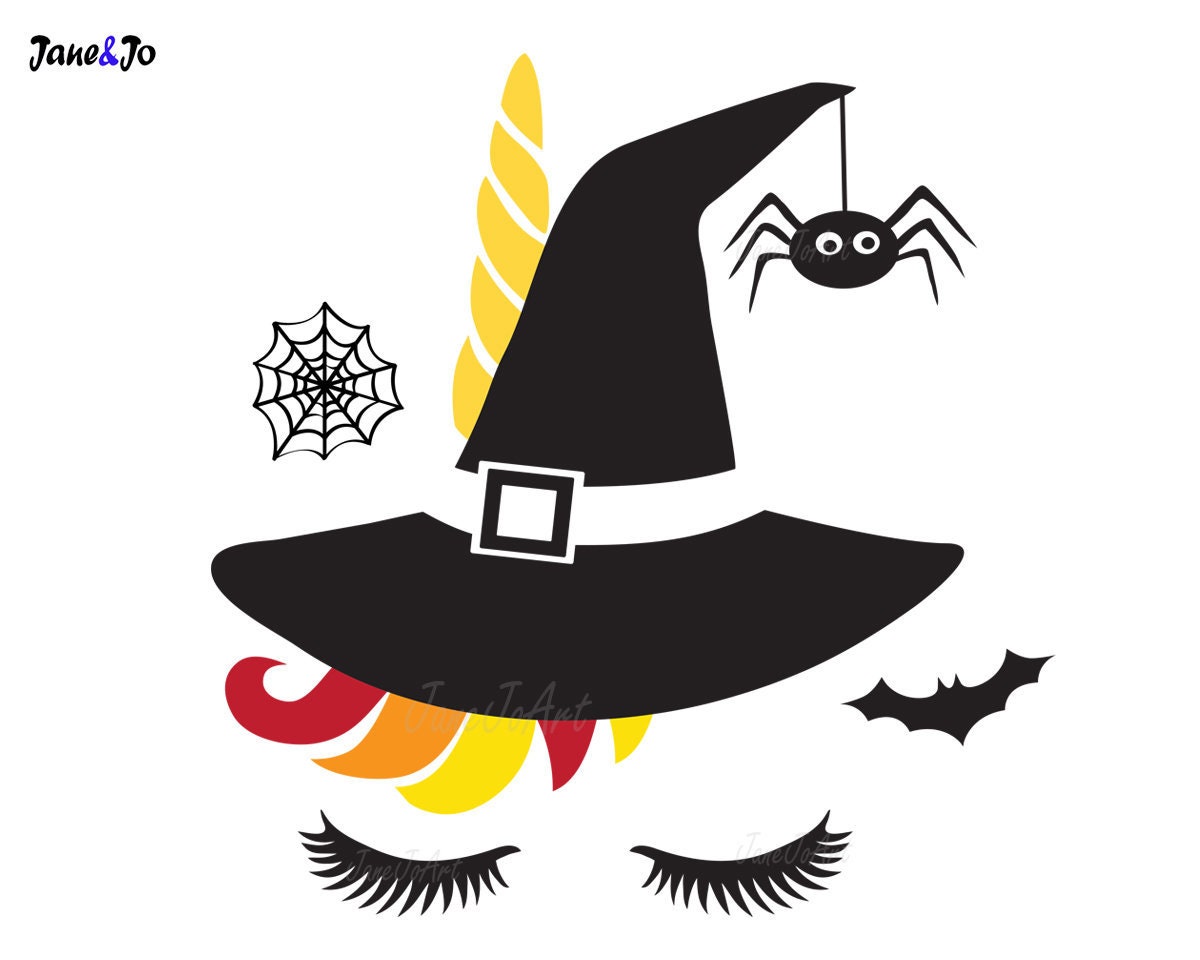 Download Halloween Unicorn Svg Halloween Svg Unicorn Witch Face Cricut Etsy