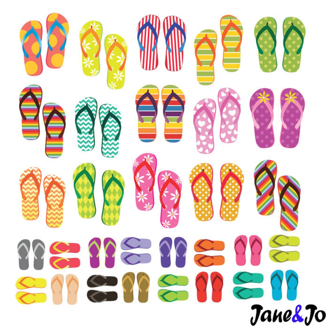 72 Flip Flops Clipart Flip Flops Clip Art shoes | Etsy UK