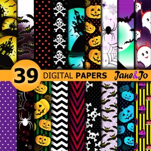 Halloween Papier, Halloween-Papiere, Halloween Dekoration, Halloween digitale Hintergründe, Halloween Muster Papier, Halloween Digital Paper Pack