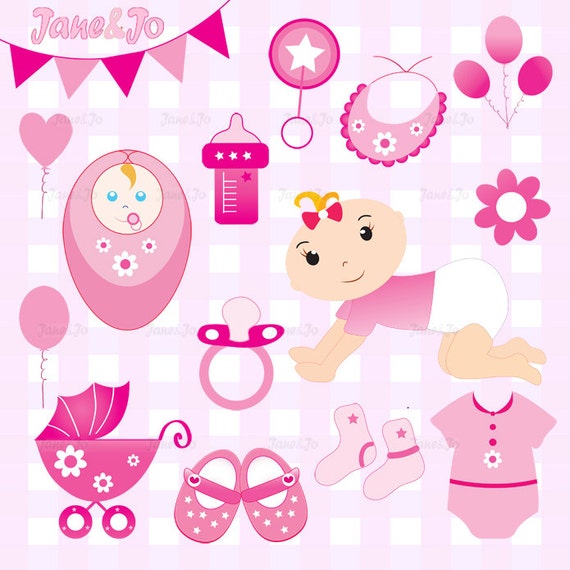 its a girl baby shower clipart