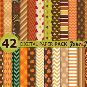 Herbst Digitalpapier, Herbst Papier, Herbst-Digital-Papier, Herbst Hintergrund, Ernte Digitalpapier, Ernte Orange gelb braun