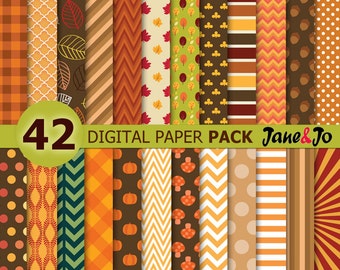 Fall Digital Paper , fall paper, Fall Patterns , Autumn Digital Paper, Autumn background , Harvest Digital Paper,Harvest Orange Yellow Brown