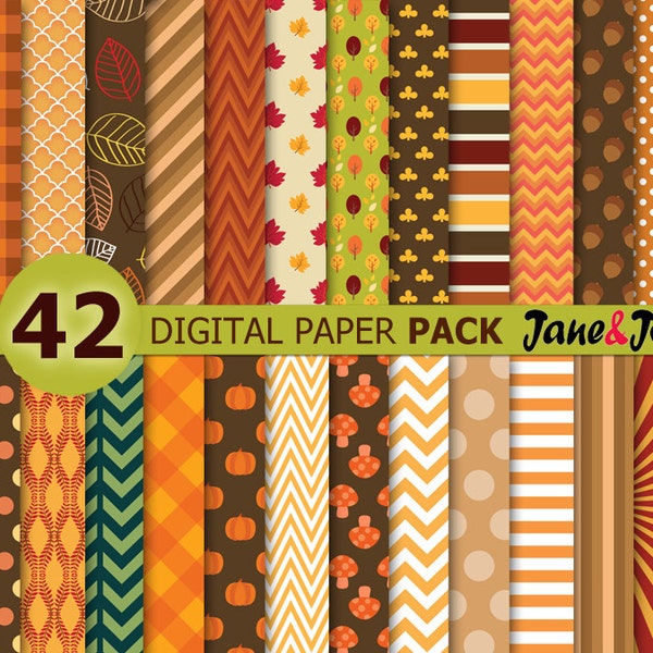 Fall Digital Paper , fall paper, Fall Patterns , Autumn Digital Paper, Autumn background , Harvest Digital Paper,Harvest Orange Yellow Brown