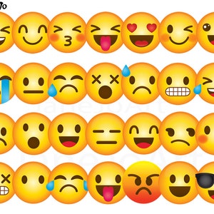 40 Emoji Clipart Emoji Clip Art Smiley Face Emoji Clipart - Etsy