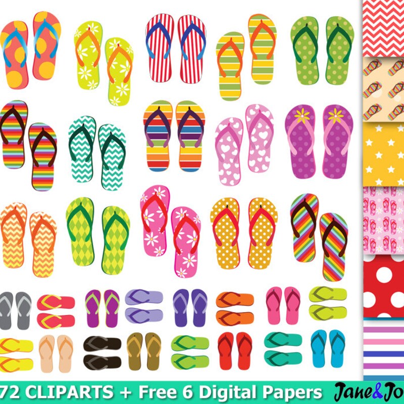 Flip Flops Clip Art - Etsy