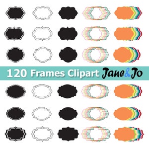 120 Frame Clipart , Digital Frames Clip Art ,Frame Clip Art digital images,colorful Frame label frames clipart scrapbook labels Labels Tags