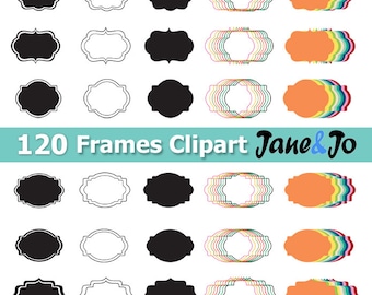 120 Frame Clipart , Digital Frames Clip Art ,Frame Clip Art digital images,colorful Frame label frames clipart scrapbook labels Labels Tags