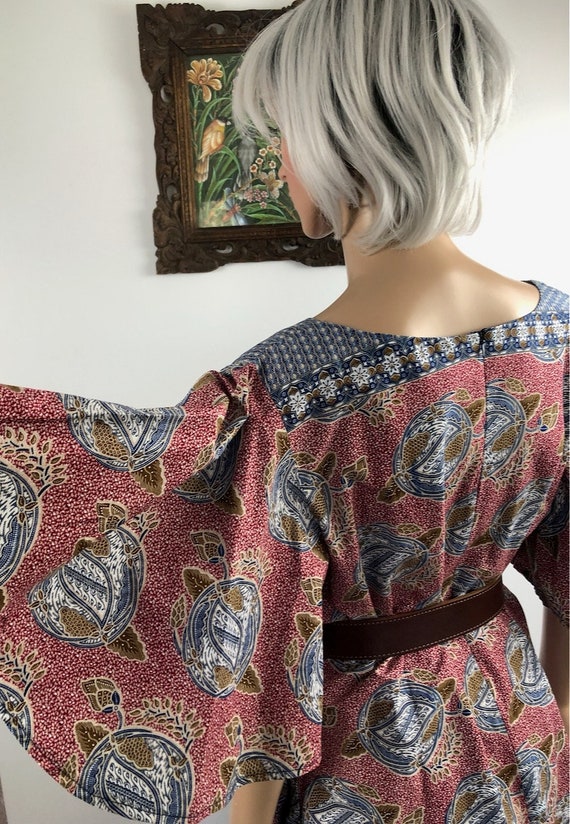 Batik Print Pioneer Prairie Style Hippie Dress - Etsy