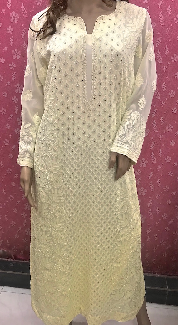 Indian Readymade Wine Colour Cotton Chikankari Kurti Available in Size  38-46 | eBay