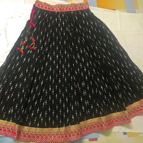 Indian Skirt,Long Cotton Skirt, Womens Skirt, Ethnic Skirt,Summer Skirt, boho skirt,   IKAT Long Skirt, Maxi Flared Skirt