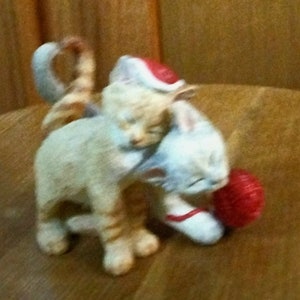 Vintage Lenox Christmas cats figure