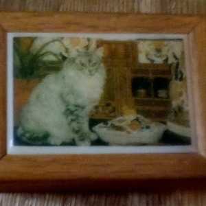 Vintage wood cat music box