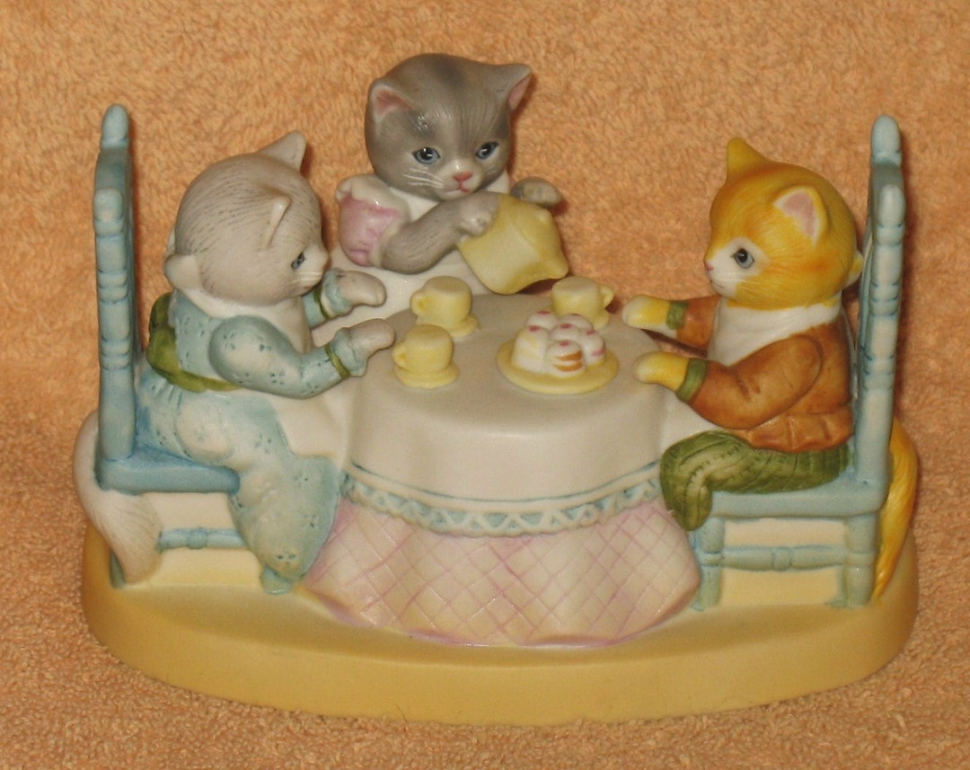 Vintage Kitty Cucumber Tea for Two Music Box Etsy