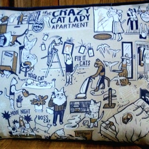 Crazy cat lady pillow