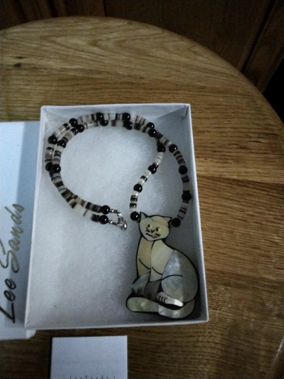 Vintage Lee Sands cat necklace