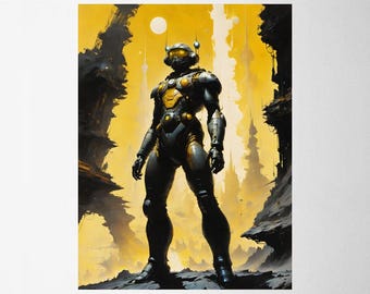 SciFi Wall Art Poster // Space Print // Alien World Home Decor