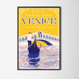 Venice Travel Poster - Vintage Design // Wall Poster // Home Decor // Office Art