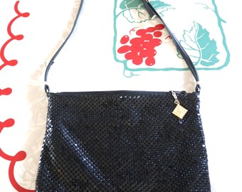 Glam Whiting and Davis Black Mesh Evening Bag