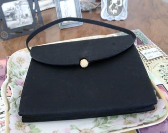 Vintage Black Evening Purse with Rhinestone Accent, David's Fifth Avenue