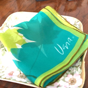 Vera Neumann Vintage Leaf Scarf: Sheer Silk Blend, 1970s Fashion