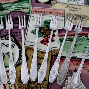Fab Appetizer Forks 8 Piece Mix Match Set, Vintage Cocktail Fork Assortment