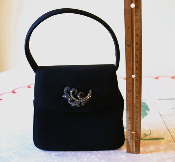 Elegant Judith Jack Black Evening Bag with Marcas… - image 3