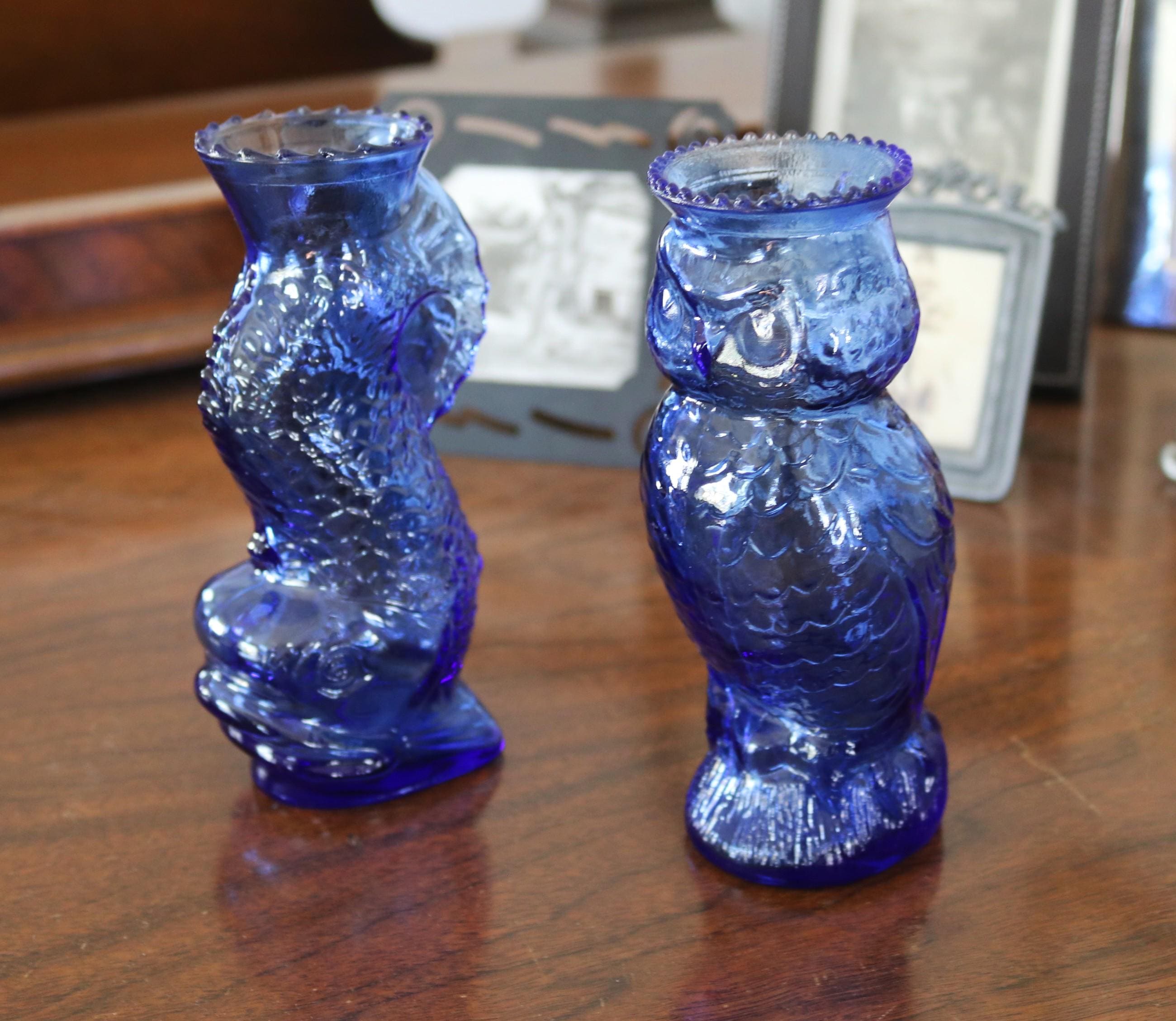 Blue Glass Fish Vase - Etsy