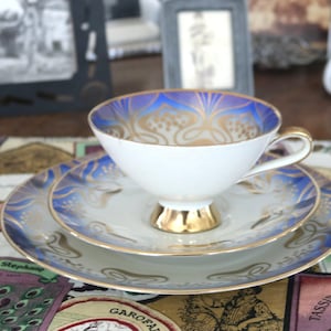 Vintage Winterling Bavaria Tea Cup Trio: Art Deco Porcelain Set