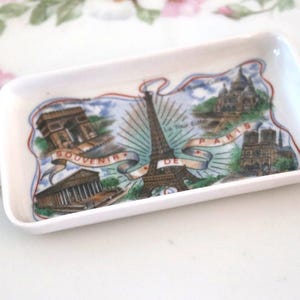 Vintage Paris Souvenir Dish: Deshoulières Porcelain, France Landmarks