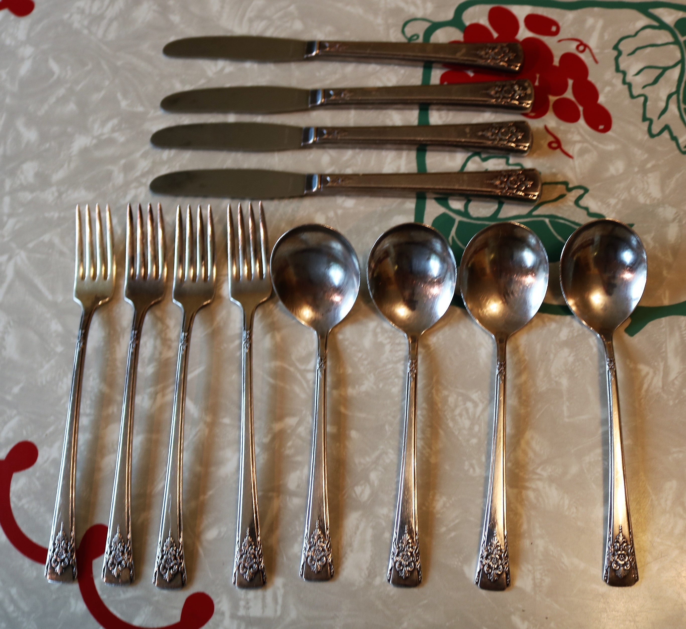 Vintage Hand Painted With Flowers Wooden Silverware Flatware Storage B –  Shop Cool Vintage Decor