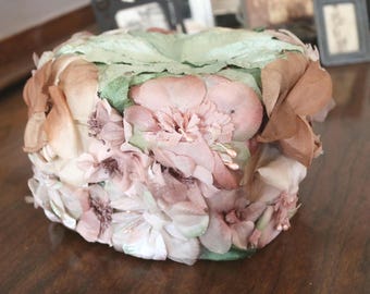 I. Magnin Vintage Floral Net Spring Pillbox Hat‎ Multicolor Women One Size I. Magnin Vintage Floral Net Spring Pillbox Hat Multicolor  main image 4