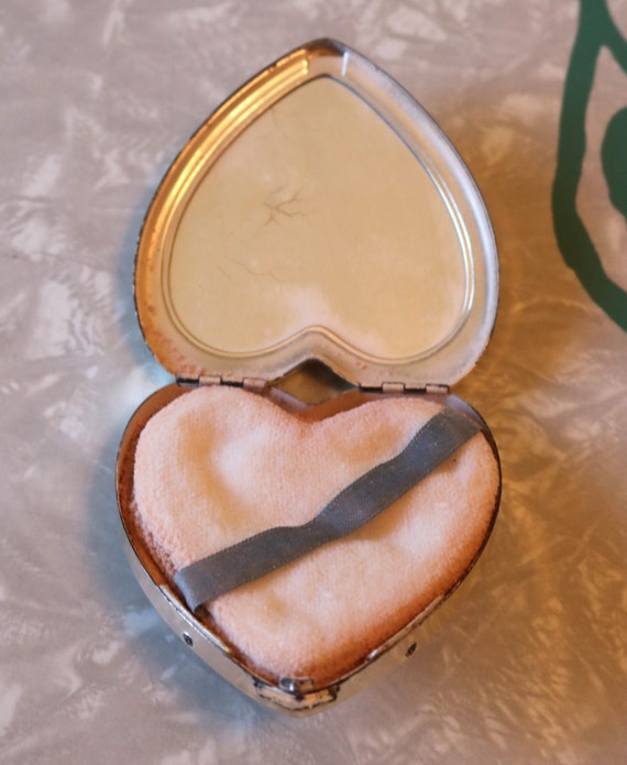 Lovely Sterling Heart Compact with Military Eagle… - image 5