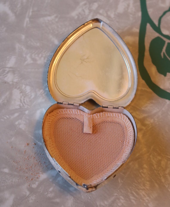 Lovely Sterling Heart Compact with Military Eagle… - image 6