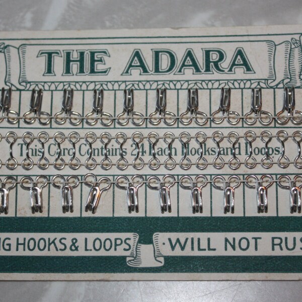 Vintage "The Adara" Hook and Eye / Loop Cards,  Set of 6 on Original Cards