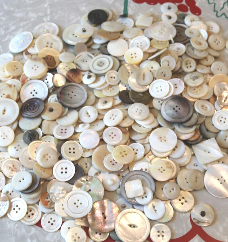 Fab Large and Medium Vintage Shell Buttons for Sewing and Projects in