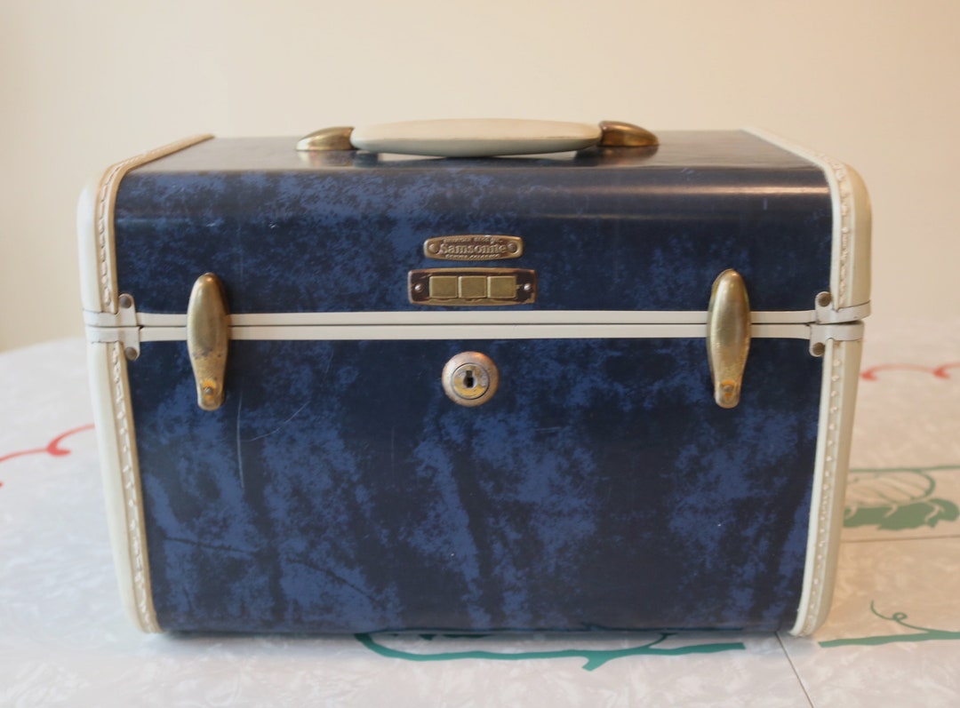 Samsonite Vintage Blue Train Case Midcentury Travel Case With Etsy