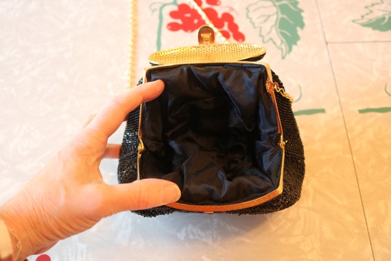 Beautiful Black Beaded Purse Clutch Evening Bag, … - image 5